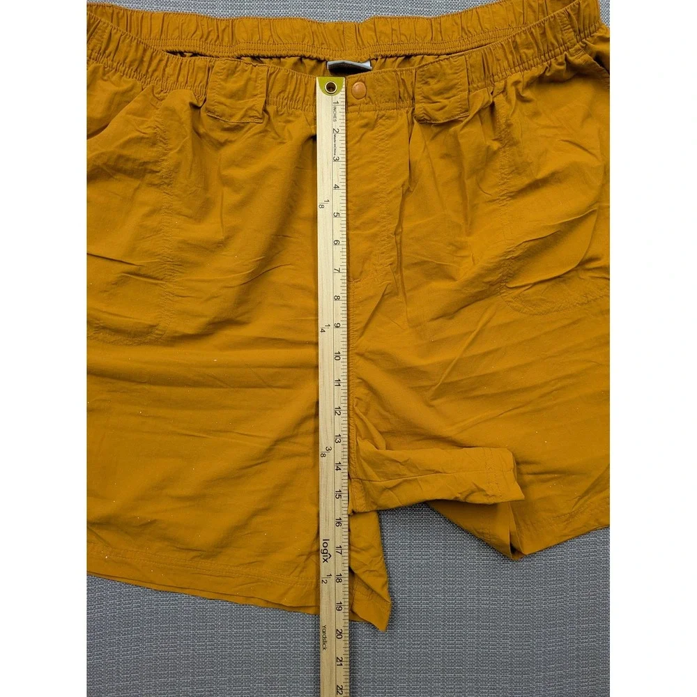 Columbia Cargo Shorts Mens 3XL Yellow Nylon Elastic Waist 6 Inseam Quick Dry